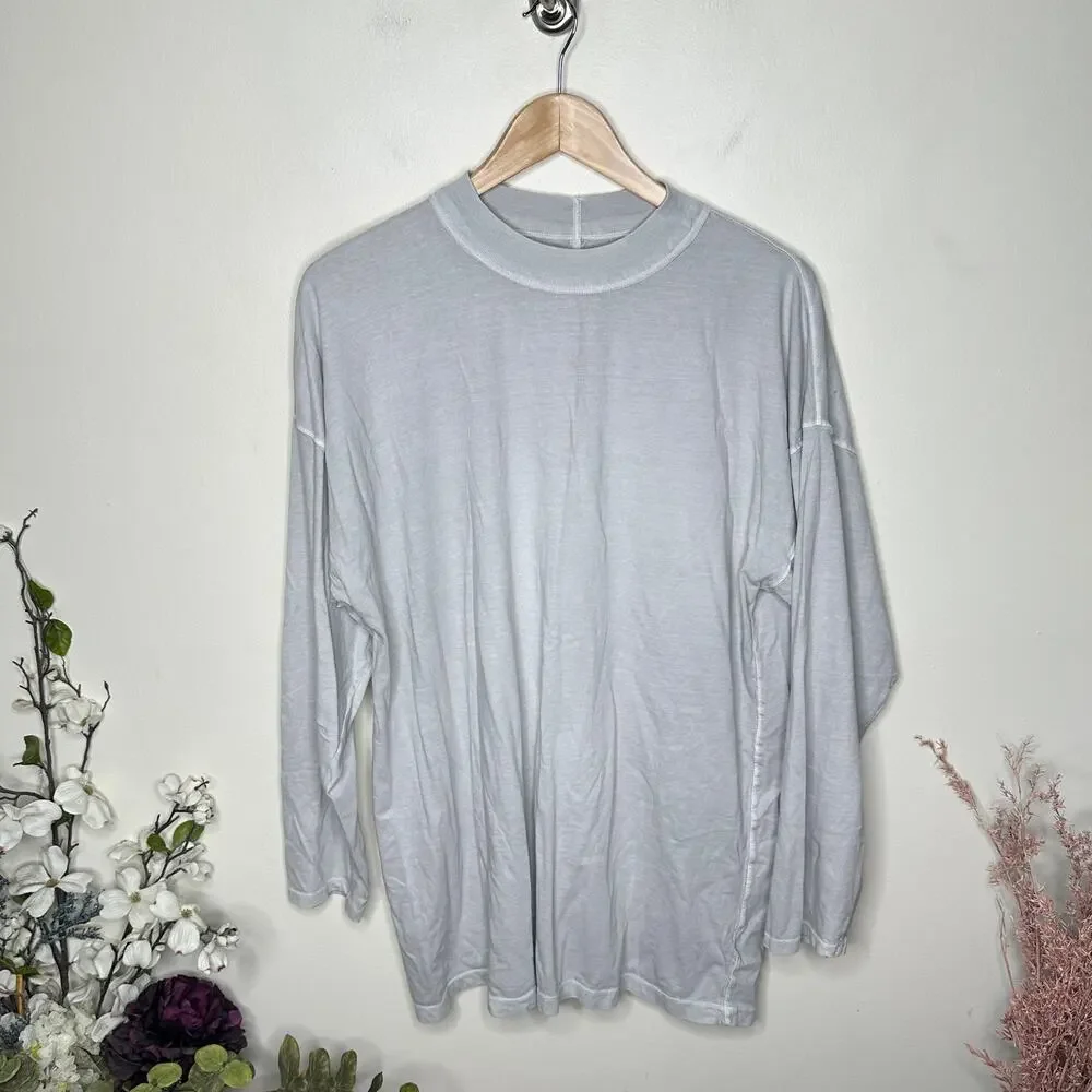 Free People White Long Sleeve Tee